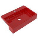 Ver imagem 1 de Cuba Pia Semi Encaixe para Banheiro Retangular 54cm XRT C08 Vermelho - Mpozenato