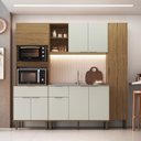 Ver imagem 1 de Cozinha Modulada 4 Peças com Paneleiro Florença Bege/Marromle/Sabbia