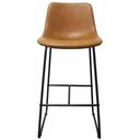 Ver imagem 2 de Banqueta Oxford Couro Ecologico Caramelo Base Aço 100cm - 70810