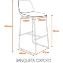 Ver imagem 5 de Banqueta Oxford Couro Ecologico Caramelo Base Aço 100cm - 70810