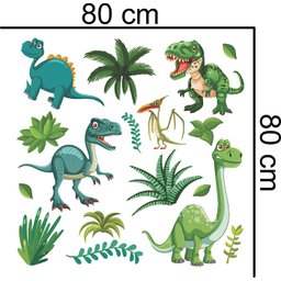 Adesivo de Parede Dinossauro Mod06:80 X 80 Cm - 2