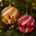 Ver imagem 4 de Bolas para Árvore de Natal Decoração Mista Glitter Vermelho e Dourado Plástico Kit 16PÇS