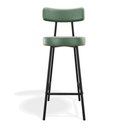 Ver imagem 3 de Kit 04 Banquetas Alta Cozinha Kobe Estofada com Encosto Couríssimo Verde - Abmaza