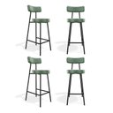 Ver imagem 1 de Kit 04 Banquetas Alta Cozinha Kobe Estofada com Encosto Couríssimo Verde - Abmaza