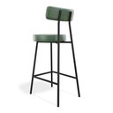 Ver imagem 5 de Kit 04 Banquetas Alta Cozinha Kobe Estofada com Encosto Couríssimo Verde - Abmaza