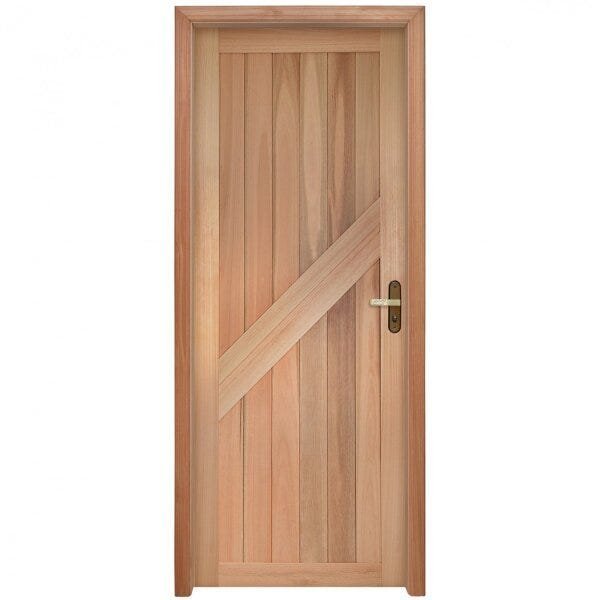 Porta de Madeira Lambril 213x84cm com Batente 9,4cm Ewk P14 M30