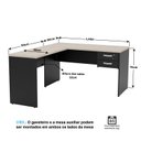 Ver imagem 2 de Mesa de Escritório em L 140x60cm com Gaveta + Cadeira Ergonômica Reclinável