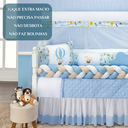 Ver imagem 5 de Kit Berço Safari Menino 11 Peças Estampado de Bichinhos + Naninha:azul