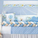 Ver imagem 1 de Kit Berço Safari Menino 11 Peças Estampado de Bichinhos + Naninha:azul