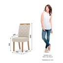 Ver imagem 3 de Conjunto Sala de Jantar Layla Max 4 Lugares Tampo MDF Cadeiras Estofadas Off White 120cm Casa 812