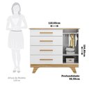 Ver imagem 3 de Jogo de Quarto Infantil Retrô Cômoda e Berço Branco Brilho/amêndoa - Móveis Peroba