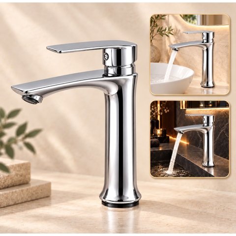 Torneira Lima Cromada Baixa Banheiro Lavabo Aço Inox Goldenx