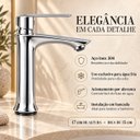 Ver imagem 5 de Torneira Lima Cromada Baixa Banheiro Lavabo Aço Inox Goldenx