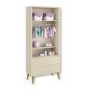Ver imagem 3 de Guarda Roupa Infantil 2 Portas e 2 Gavetas Retrô Areia Theo Madeira