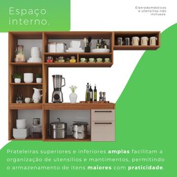 Cozinha Compacta Suspensa 6 Portas 2 Gavetas Liz  - 6