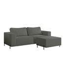 Ver imagem 7 de Sofá 3 Lugares Sense Moderno Bouclê com Puff Balaqui Decor Cor:grafite