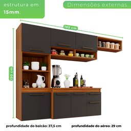 Cozinha Compacta Suspensa 6 Portas 2 Gavetas Liz  - 4