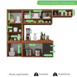 Cozinha Compacta Suspensa 6 Portas 2 Gavetas Liz  - 5