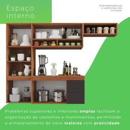 Cozinha Compacta Suspensa 6 Portas 2 Gavetas Liz  - 6