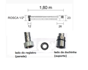 Ver imagem 3 de Flexível ducha higiênica longo Cromado 1,80 m Deca - 4260020 luxo cromado longo 1,8mts