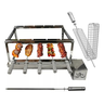Gira Grill Churrasqueira Inox Giratória 5 Espeto + Brinde - 1