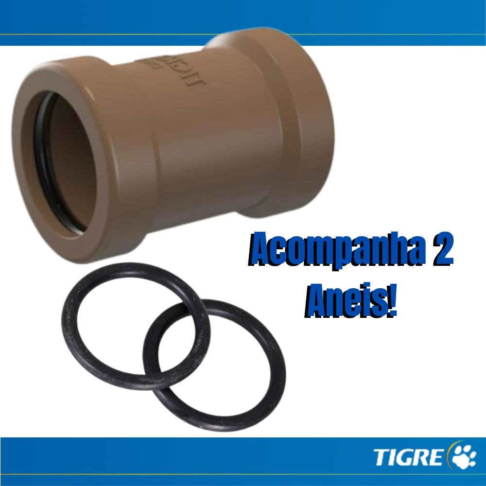 Kit com 10 Luva de Correr Pvc Marrom com Aneis para Canos Tubos Água Fria de 1” Polegadas 32mm - 2