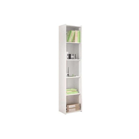 Estante Livreiro Solteiro ESM206 c/ 4 Prateleiras Branco - Movelbento