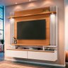Painel para Tv Home Suspenso Ambiente Cosmo Cinamomo Off White - Hb Móveis - 1