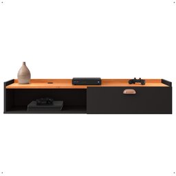 Rack Suspenso Home Classic Pequeno Sala Estar Quarto Tv 32 42 50" 1 Porta Puxador Concha - Lojas Rpm - 1