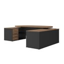 Ver imagem 2 de Conjunto Escritório Artany: Mesa Presidente e Estante c/ LED