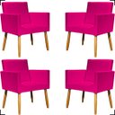 Ver imagem 1 de Kit 4 Poltronas Decorativa para Sala Recepção Consultório Nina Corino Cores Pé Palito 30 Cm Castanho