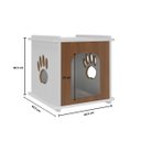 Ver imagem 2 de Mesinha de Cabeceira C/ Espaço Pet Cama Casinha Gato Cachorro Patinha Caminha:marrom