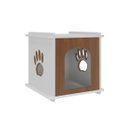 Ver imagem 1 de Mesinha de Cabeceira C/ Espaço Pet Cama Casinha Gato Cachorro Patinha Caminha:marrom
