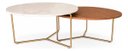 Ver imagem 5 de Kit 2 Mesa de Centro Orgânica Base Metal Dourado Luxo Branco Marmorizado/ Amadeirado
