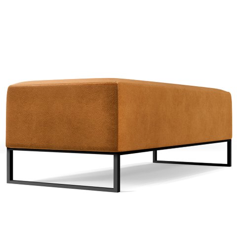 Puff Decorativo Sala de Estar Bali W01 Base Ferro 120x50 cm Couríssimo Whisky - Lyam Decor