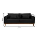 Ver imagem 3 de Sofá Living Estofado Veludo Sala - Preto