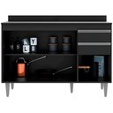 Ver imagem 3 de Balcão Gabinete para Cozinha com Tampo 120cm Maya M05 Preto - Inoviza