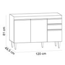 Ver imagem 6 de Balcão Gabinete para Cozinha com Tampo 120cm Maya M05 Preto - Inoviza