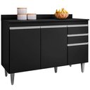 Ver imagem 1 de Balcão Gabinete para Cozinha com Tampo 120cm Maya M05 Preto - Inoviza