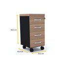 Ver imagem 2 de GAVETEIRO VOLANTE 4 GAVETAS PANDIN PE40 - NATURALLE GV04GVPE40