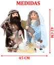 Ver imagem 5 de Presépio Sagrada Família Base de Chão e Mesa Artesanal 42cm