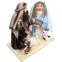 Presépio Sagrada Família Base de Chão e Mesa Artesanal 42cm - 2