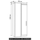 Ver imagem 2 de Guarda Roupa Canto Reto 90cm com 1 Porta Taiga Branco/cinnamon L01 - Mpozenato