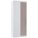 Ver imagem 1 de Guarda Roupa Canto Reto 90cm com 1 Porta Taiga Branco/cinnamon L01 - Mpozenato