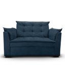 Ver imagem 1 de Sofá 2 Lugares para Sala Moderno Confortável Elegance Suede:azul Marinho