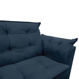 Sofá 2 Lugares para Sala Moderno Confortável Elegance Suede:azul Marinho - 4
