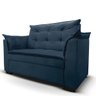 Sofá 2 Lugares para Sala Moderno Confortável Elegance Suede:azul Marinho - 3
