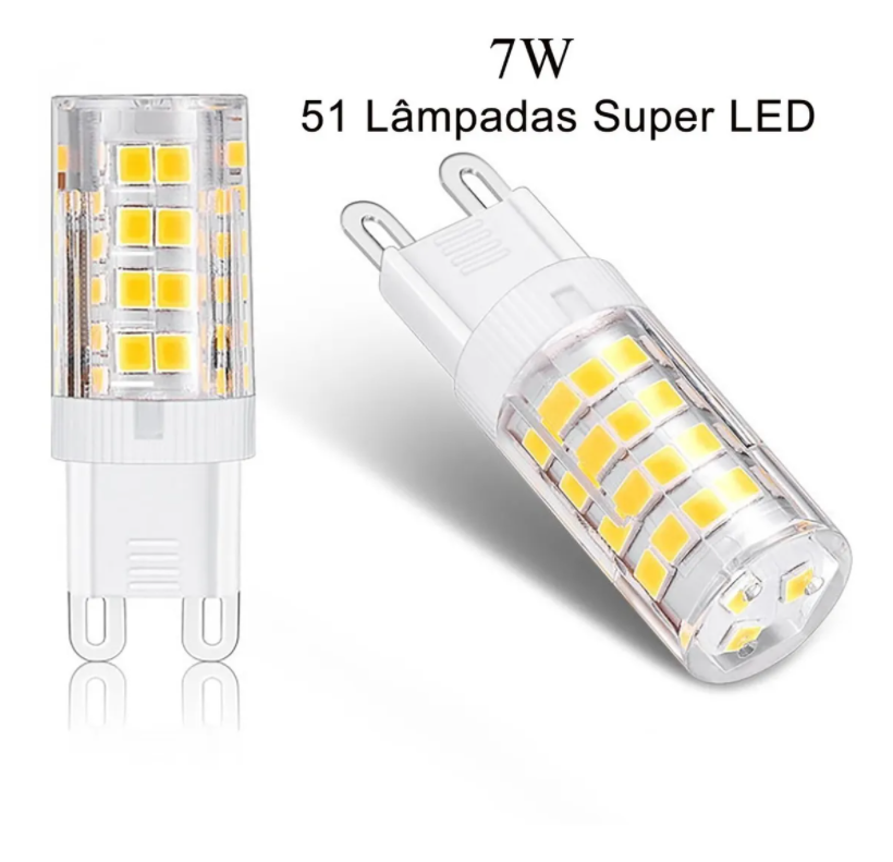 Kit 10 Lâmpadas Led Halopin G9 7w Branco Frio Bivolt Banheiro Arandela Cozinha - 2