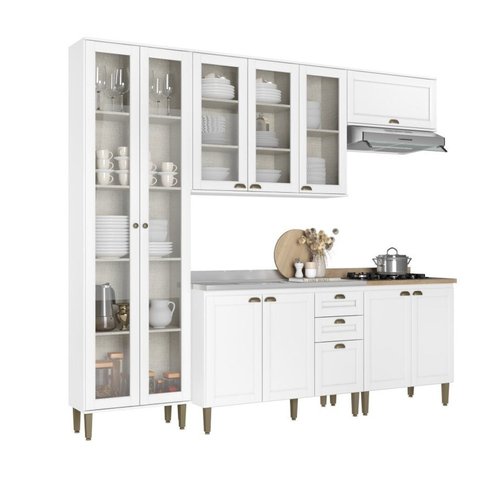 Cozinha Completa Modulada 5 Peças 100% MDF Classy Yescasa Branco