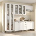 Ver imagem 1 de Cozinha Completa Modulada 100% MDF 5 Peças com Cristaleira e 2 Balcões Yescasa Branca Classy